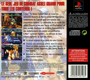 X-Men vs Street Fighter (US) box cover back